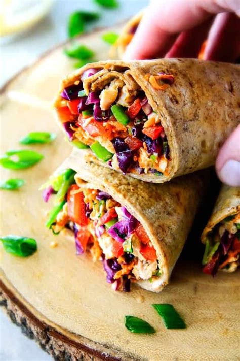 From asian chicken wraps, to blt chicken wraps, enjoy this list. 25 MINUTE! Chinese Chicken Salad Wraps with Sweet Chili Mayo