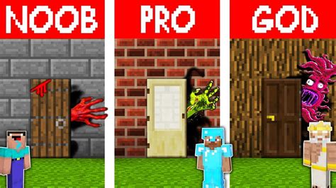 Minecraft Battle Noob Vs Pro Vs God Secret Scary Monster Door