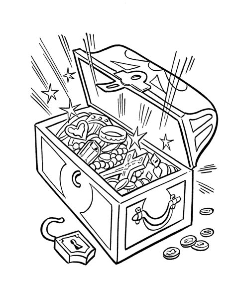 Treasure Chest Printable Coloring Home