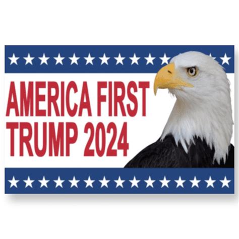 3x5 America First Trump 2024 Eagle Double Sided Flag Rough Tex For Sale