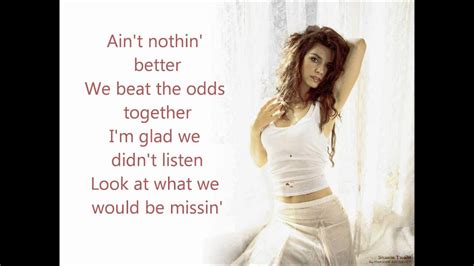 Original lyrics of you're still the one song by shania twain. Shania Twain - You're Still The One Lyrics - YouTube