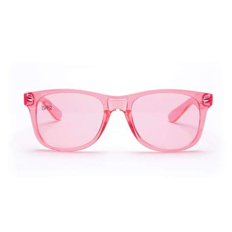 Rose Color Sunglasses In Translucent Frame By Rainbowoptx — Rainbow Optx™ Rose Colored