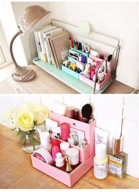 Chic cute diy desk cosmetics makeup storage box container case stuff organizer. DIY Foldable Paper Cardboard Storage Box Makeup Cosmetic Organizer Stationery 664688257455 | eBay