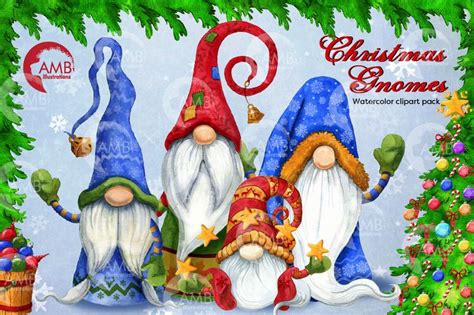 Christmas Gnomes Clipart Nordic Scandinavian Gnome Amb