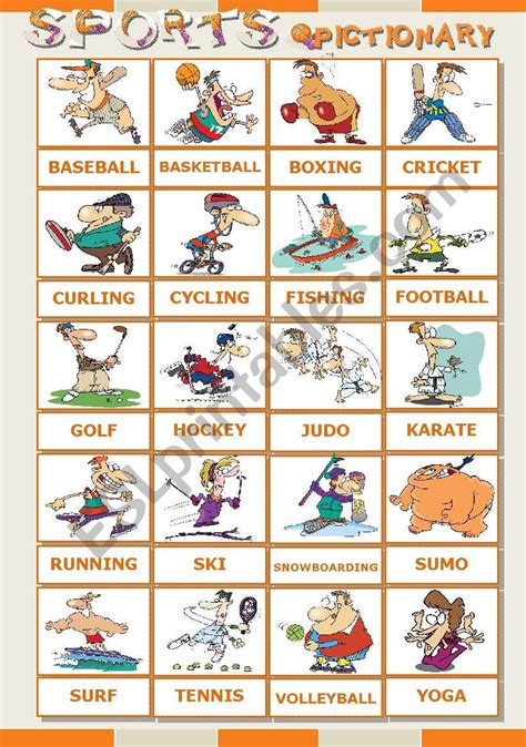 Sports With Disney Characters Pictionary Esl Worksheet By Krümel