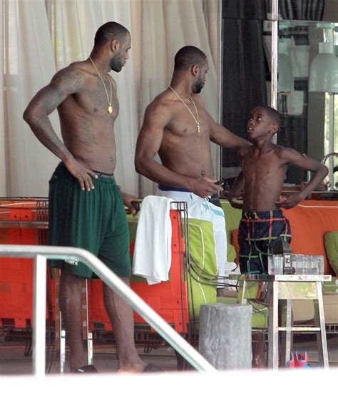 Photos LeBron James D Wade Get Chest Naked On South Beach Angela