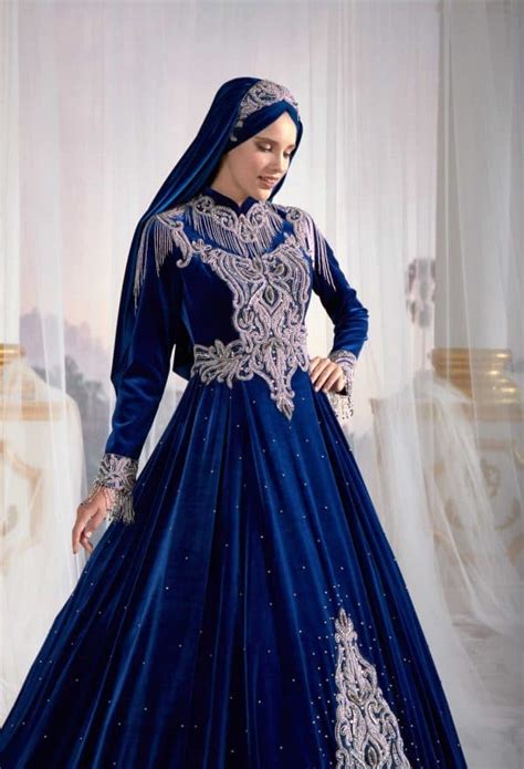 Blue Hijab Evening Dresses Hijab Style