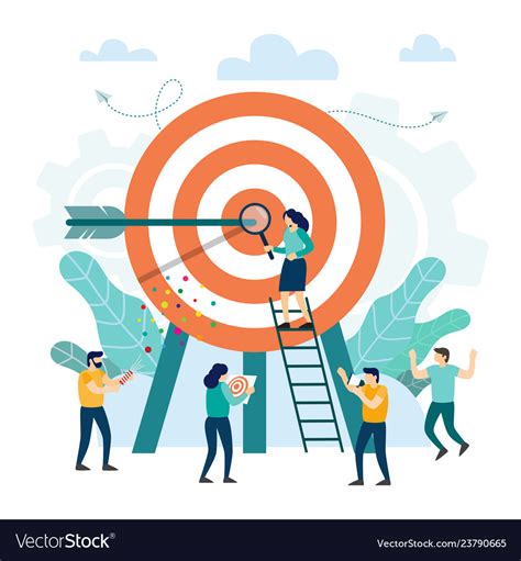 Goal Achievement Target With An Arrow Hit Vector Image