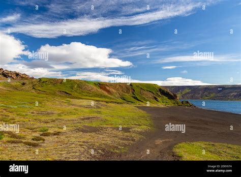 Travel To Iceland Beautiful Icelandic Landscape With Mountains Sky