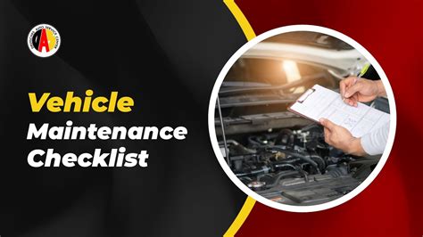 Vehicle Maintenance Checklist Youtube
