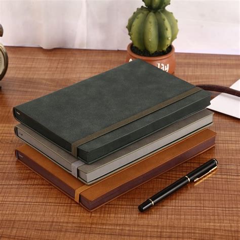 Faux Leather Bound Pu Embossed Logo Custom Set Line Soft Cover Notebook