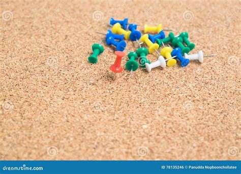 Colorful Pins On Wooden Board Stock Photo Image Of Colorful Tool