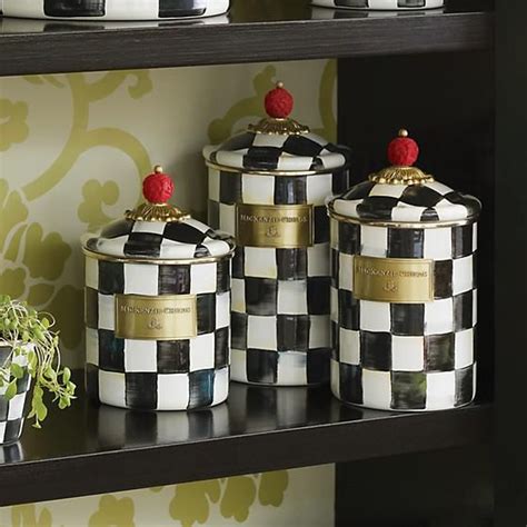 Check spelling or type a new query. Courtly Check Enamel Canister - Small | Mackenzie childs ...