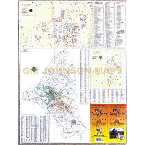Bryan College Station Texas Street Map Gm Johnson Maps