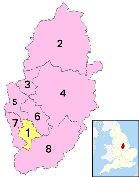 A Map Of Nottinghamshire England Nottinghamshire Uk Map