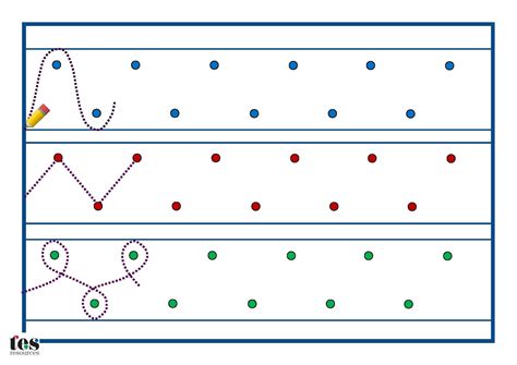 A Set Of 3 Sheets With Different Patterns For Developing Pencil Skills