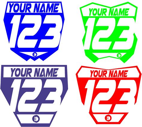 2x Motocross Custom Number Plate Stickers Etsy