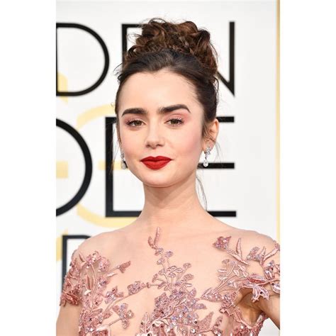 Every Lipstick Worn At The Golden Globes 2017 Lily Collins Hair Red