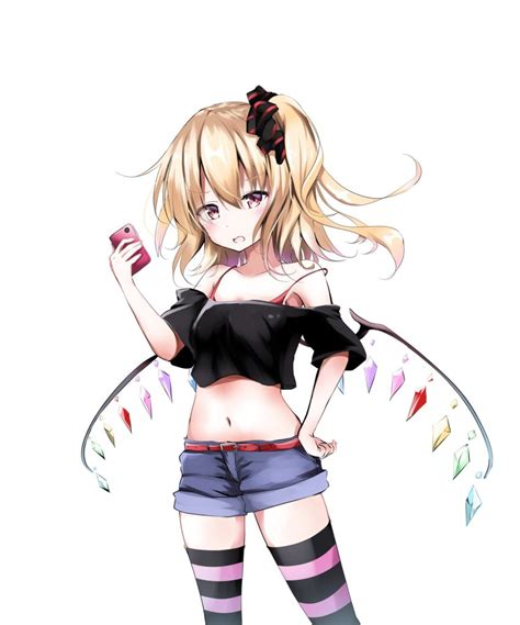 Flandre Scarlet Touhou Commentary Request Highres 1girl O