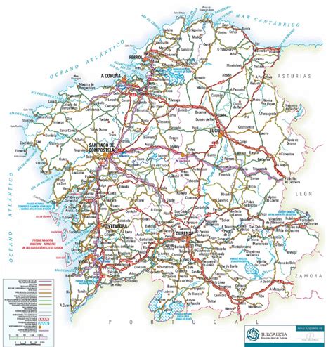 Galicia Road Map Full Size