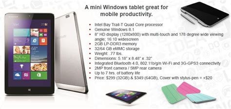 Lenovo Announces New Miix2 8 Inch Windows 81 Tablet For 29900