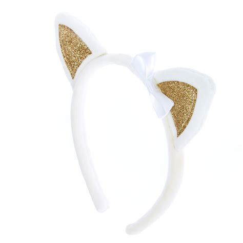 Claires Club Cat Ears Headband White Claires Us