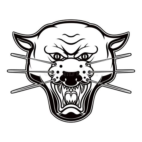 Illustration Of Pantera Head On White Background Design Element For