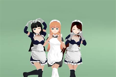 3d Model Maids Anime Girl Characters Vr Ar Low Poly Cgtrader