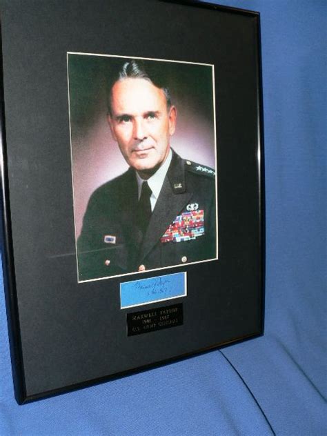 Us Army Wwii 101st Airborne General Maxwell Taylor Framed Image And