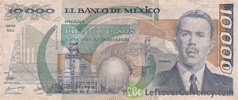 10000 Old Mexican Pesos Banknote Lázaro Cárdenas Exchange For Cash