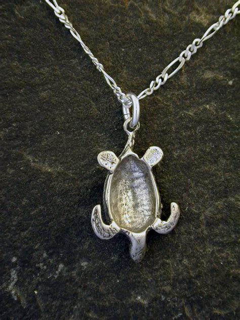 Sterling Silver Sea Turtle Pendant On A Sterling Silver Chain Etsy