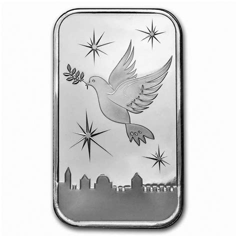 Buy 1 Oz Silver Bar Holy Land Mint Dove Of Peace T Box Apmex