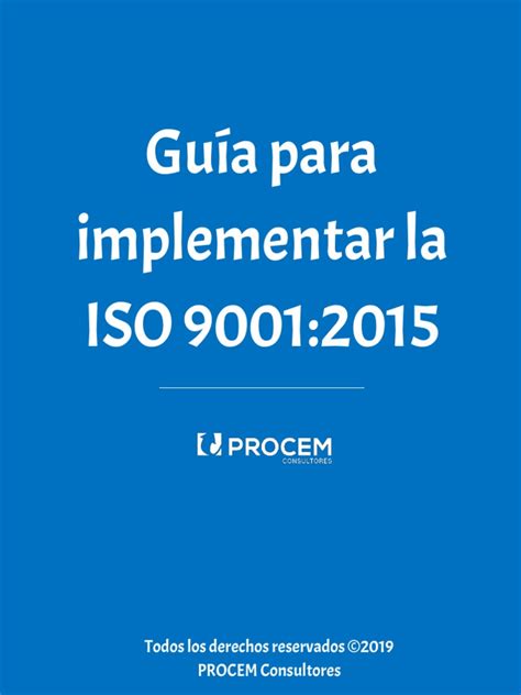 Guia Para Implementar La Iso 90012015 Pdf Calidad Comercial