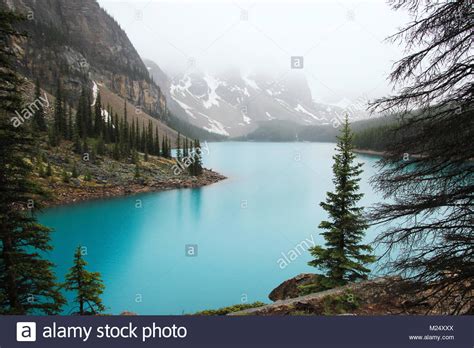 Rainy Weather At The Mountain Lake Hi Res Stock Photography And Images