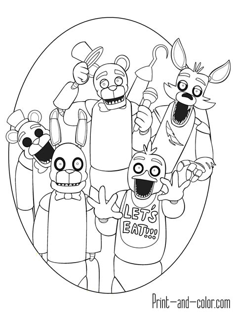 Five Nights At Freddys Colors Fnaf Coloring Pages Five Nights