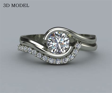 Curved Bypass Diamond Wedding Ring Ambrosia