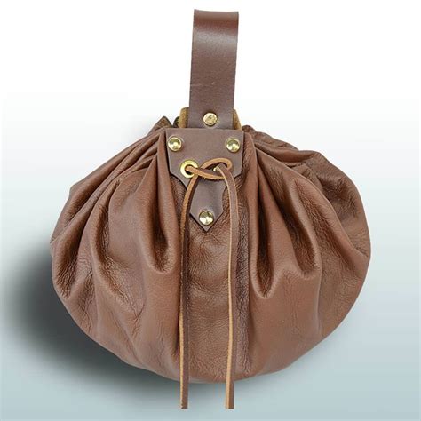 Round Large Leather Pouch