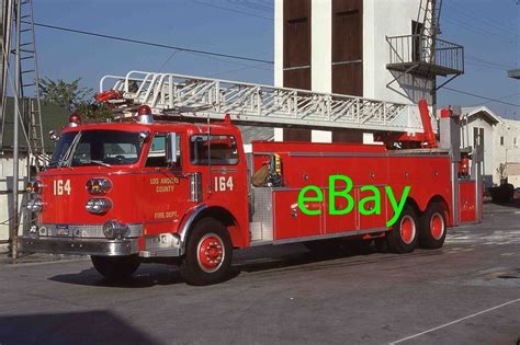 Fire Engine Photo Los Angeles County Alf Century Aerial Truck Apparatus