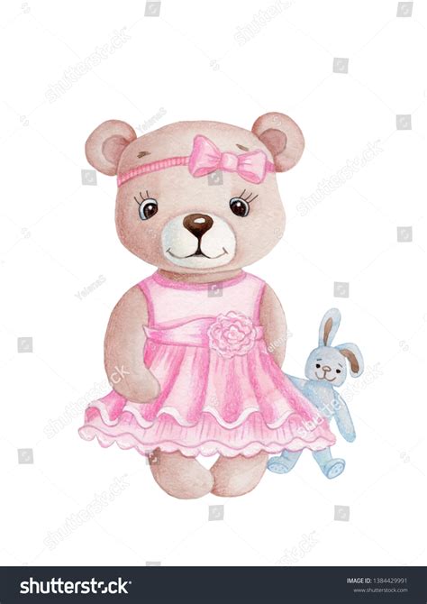 Cute Cartoon Toy Teddy Bear Girl Stock Illustration 1384429991
