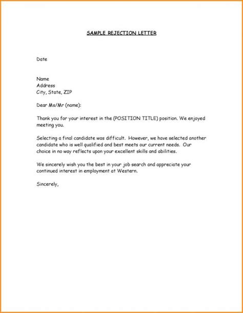 Rejecting a job offer is almost like breaking up with a company. Job Offer Rejection Letter | Job rejection, Rejection ...