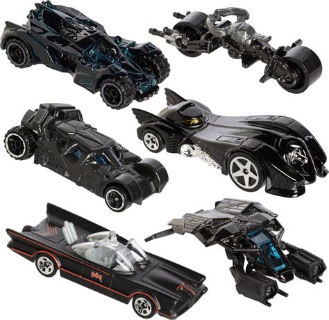 Hot Wheels Batman Complete Set Of 6 Diecast Cars Batmobiles Bat Pod