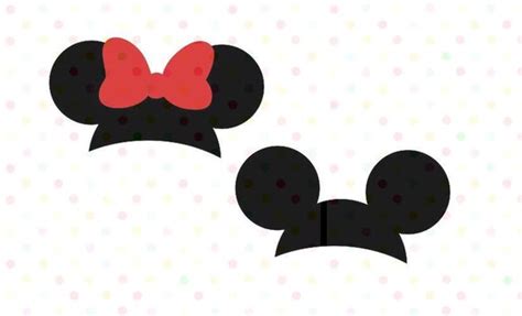 Mickey Mouse And Minnie Mouse Ears SVG PNG Instant Etsy