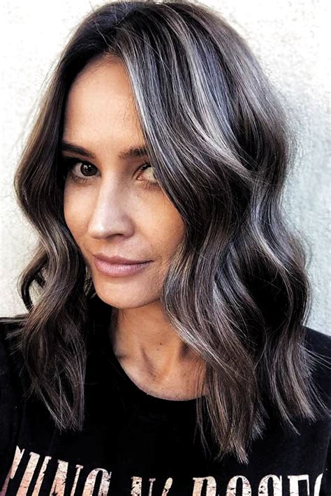 Pin By Misty Harmon On Hair In 2020 Brunette Hair Color Gray Hair