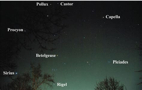 Photo Of The Hoop Of Star With Rigel Sirius Procyon Pollux