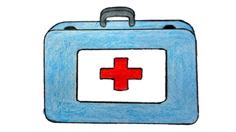 How To Draw A First Aid Kit Box Doctor Kit Drawing First Aid Kit Box
