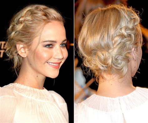 Jennifer Lawrences Crown Braid 12 Celebrity Red Carpet Hairstyles