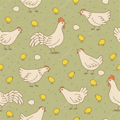 seamless texture with cocks hens and chicks stock vector image by