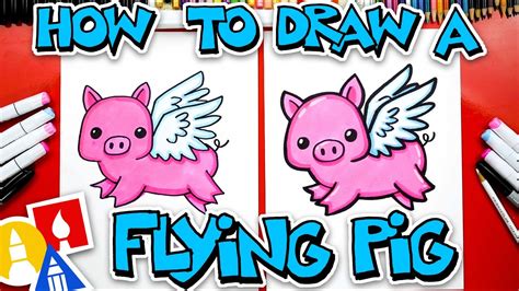 How To Draw A Funny Flying Pig Youtube