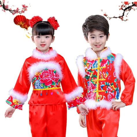 2019 New Year Traditional Chinese Clothing For Girls Boys Outfit Spring