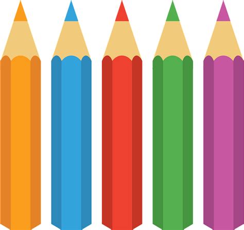 Free Colored Pencil Png Clipart With Transparent Background For The